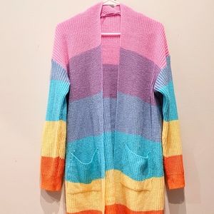 Rainbow Long-line Cardigan 🌈
